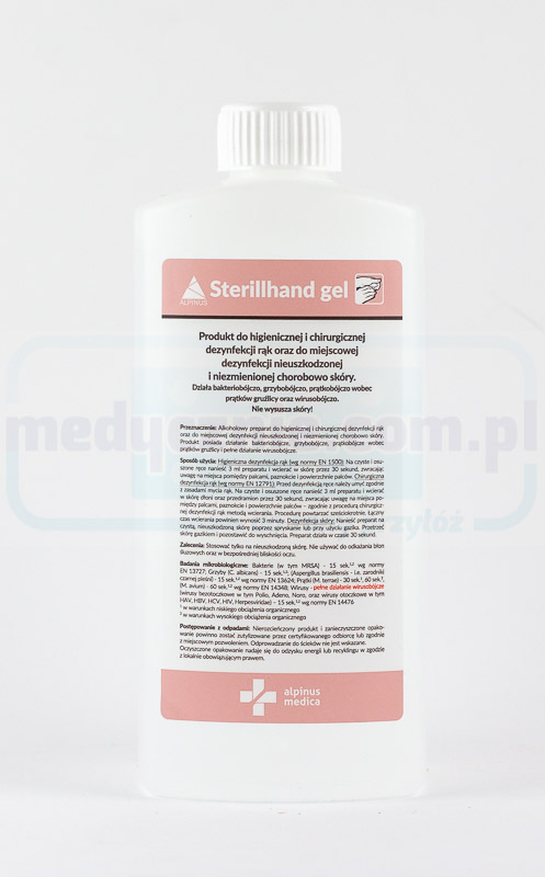 Sterillhand 500ml gel z pompką do dezynfekcji rąk (odpowiednik Velodes, Phago'Gel, Spirigel )